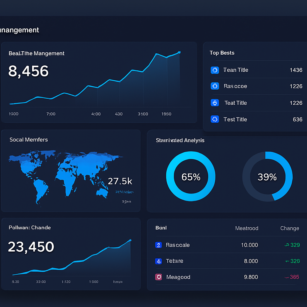 Magnatek analytics dashboard showing real-time social engagement charts, sentiment analysis, and a global mentions heatmap